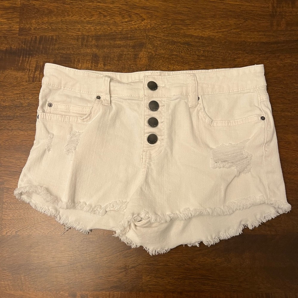 Billabong white high waisted jean shorts